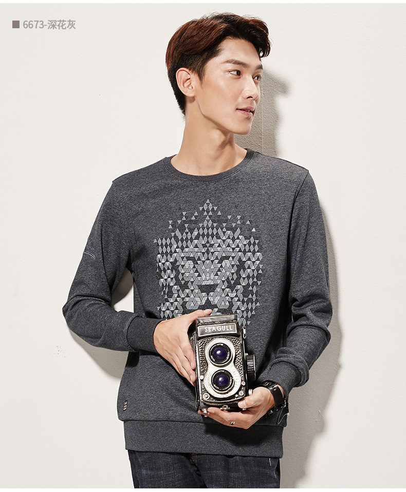 龙狮戴尔2016秋季新款男士套头圆领卫衣 时尚