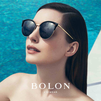 暴龙眼镜女偏光太阳镜 2017安妮海瑟薇明星款猫眼墨镜 经典蛤蟆镜 BL6029 模特款C10-紫灰色【价格,正品,报价】-飞牛网