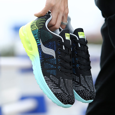 杰克狐狸夏季品牌飞织气垫男鞋中年男士休闲运