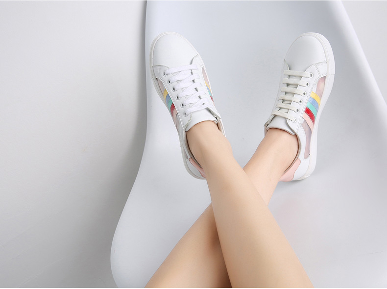 卓诗尼2016新款小白鞋女休闲运动鞋韩版系带