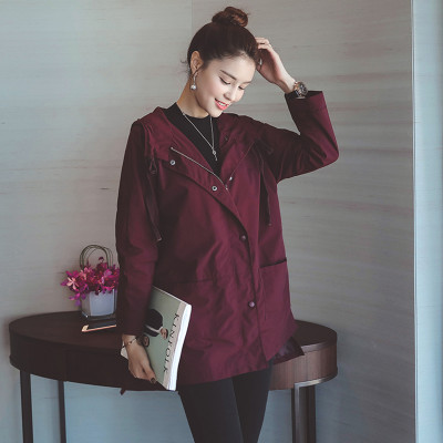 韩吉美尔2016新款韩版宽松大码长袖风衣女中