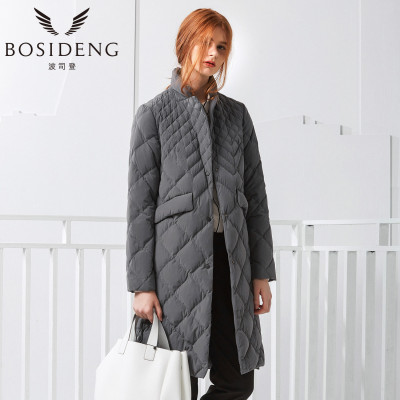 波司登白鹅绒2017加长立领秋女士长款精品轻
