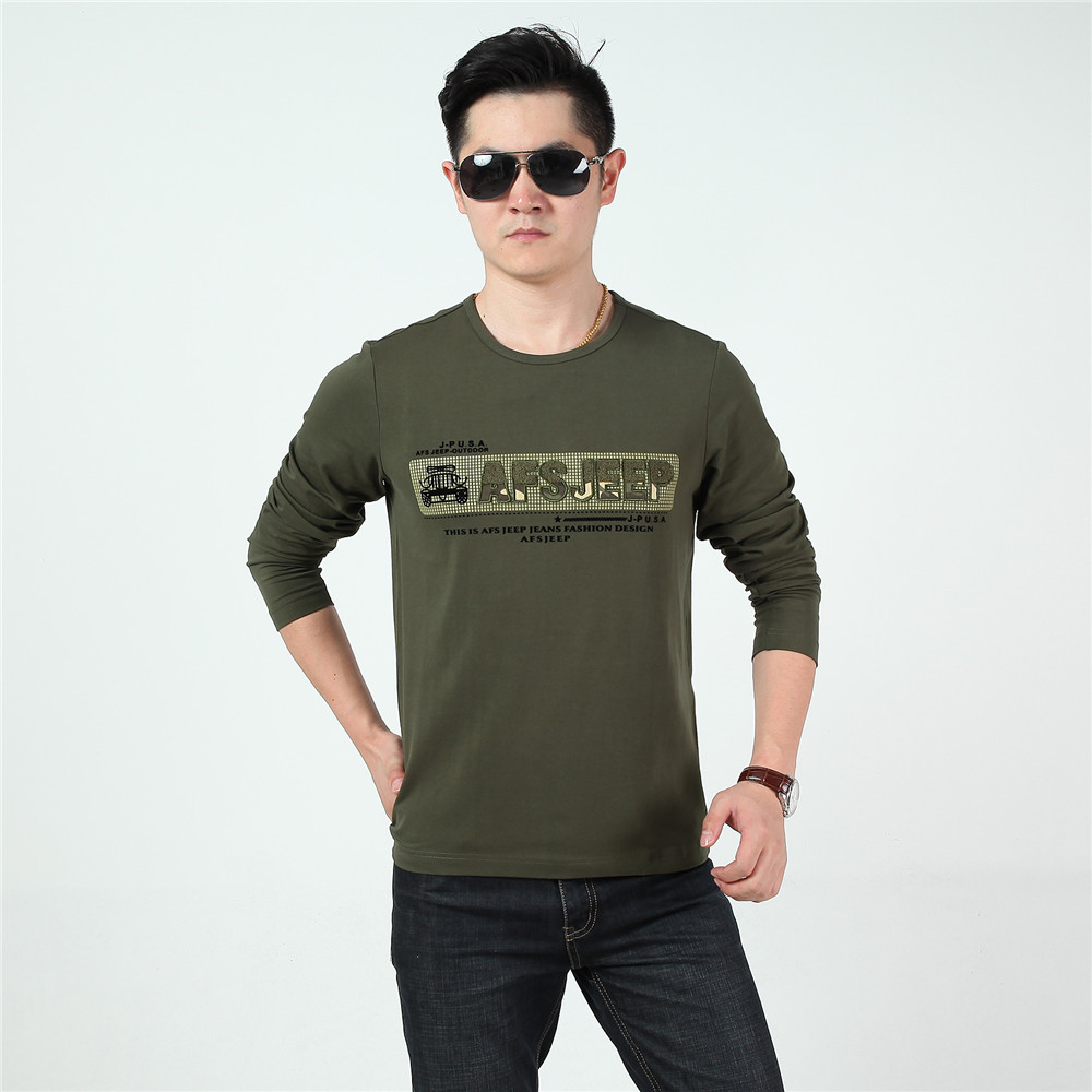 卡哲仕 休闲时尚长T桖ZDJP1608 军绿色 L