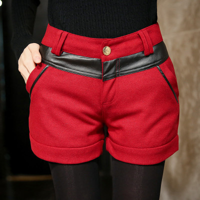 西原美2016新款韩版时尚简约皮短裤女秋冬款