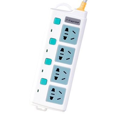 劳特(rotor)电源插座排插接线板824 四孔分控开关插线板 一位一控