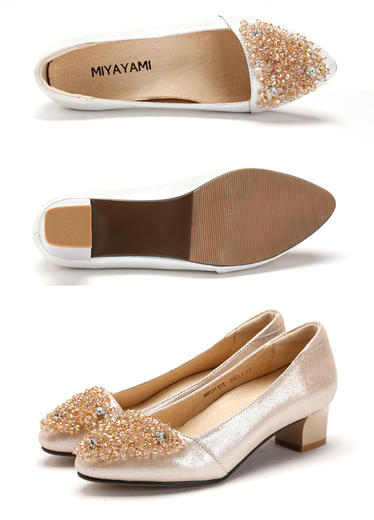 蜜娅莉miyayami单鞋春秋季女款羊皮镶钻女士时尚鞋高跟鞋700710