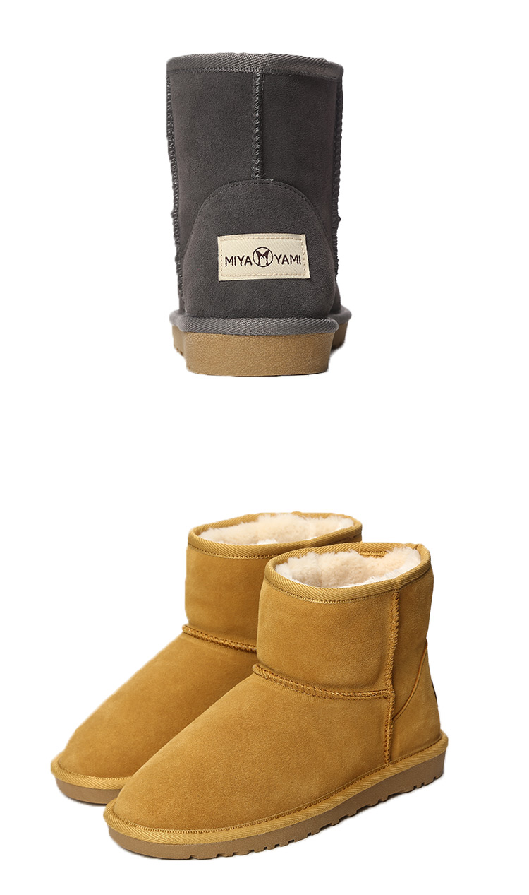 蜜娅莉miyayami mz牛绒经典素面低筒雪地女靴 700498