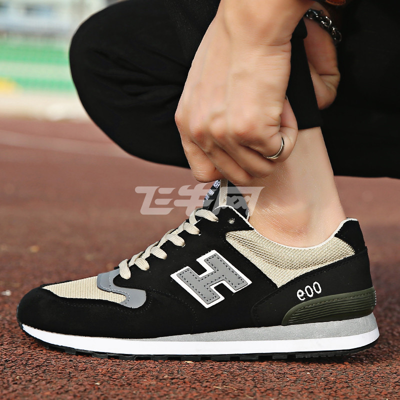 one-xuan2017春夏新款韩版潮流h字母运动男鞋透气户外休闲跑步百搭