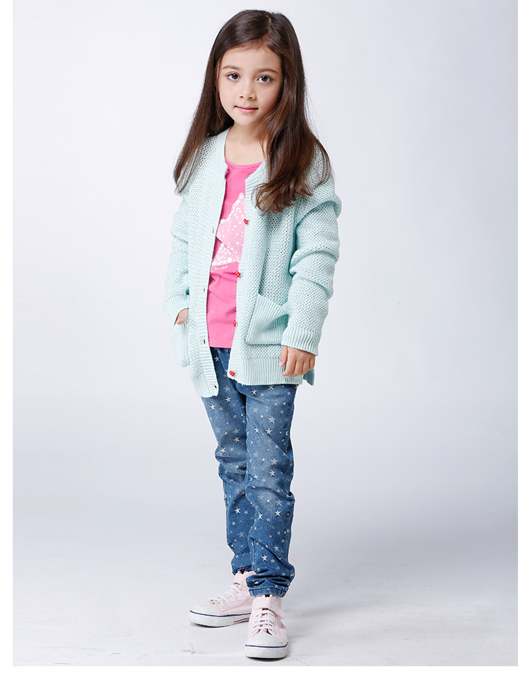 巧乐奇cherokee春款上新女童绣花针织开衫针织衫640111