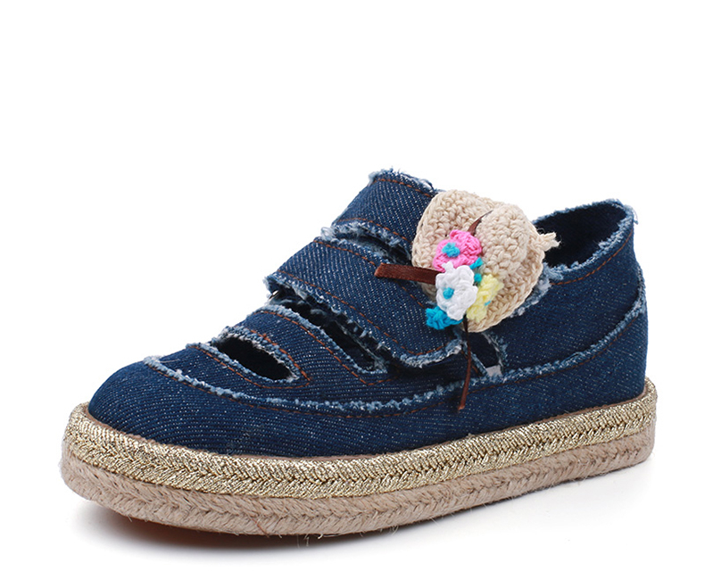 贝贝童鞋儿童布鞋2017新款童鞋复古时尚宝宝鞋女童手工牛仔布鞋潮