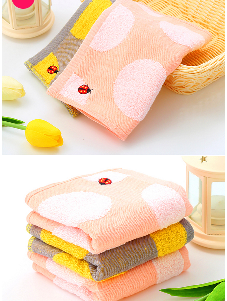 任意2条起拍】洁丽雅全棉童巾方巾柔软吸水小毛巾纯棉可爱儿童毛巾